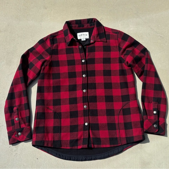 Orvis Other - Orvis Red and Black Plaid Shirt Size M